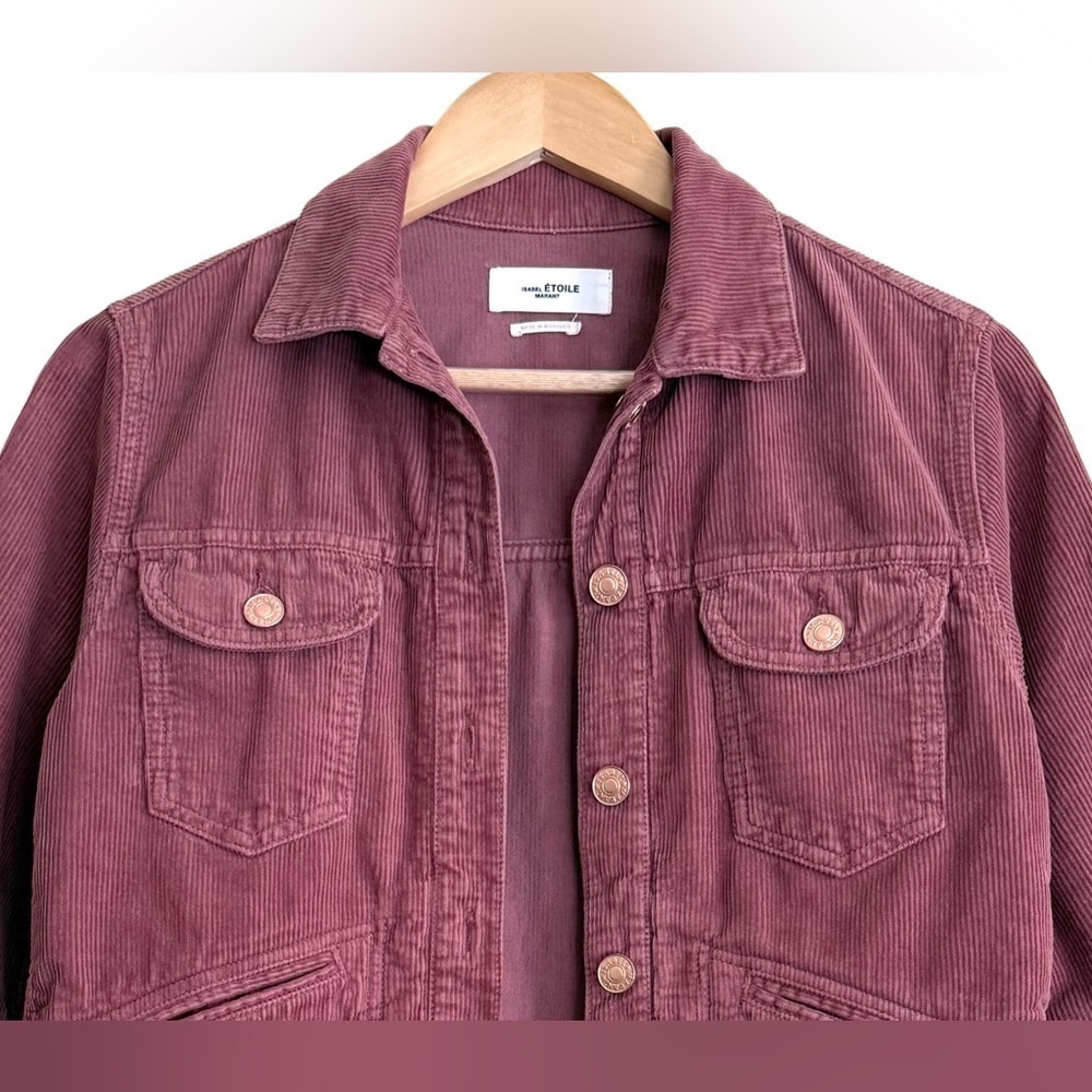 Isabel Marant Etoile 100% Cotton Trendy Foftya Corduroy Trucker Jacket 34/XS/S - Picture 3 of 11